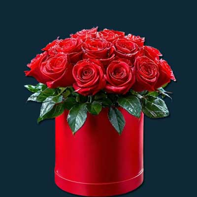 "Red and Gold Roses Flower box - code BF40 - Click here to View more details about this Product